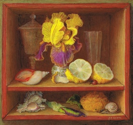 nature morte  la tte d' iris et aux citrond