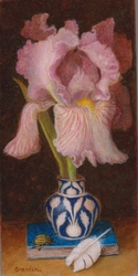 Nature morte avec iris et livre