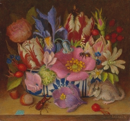 Nature morte au bouquet de fleurs style flamand