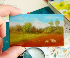 Miniature au paysage de campagne