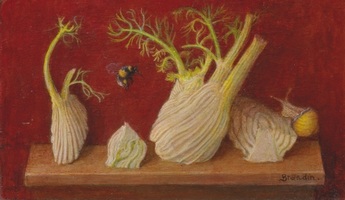 Nature morte avec fenouils, bourdon et escargot