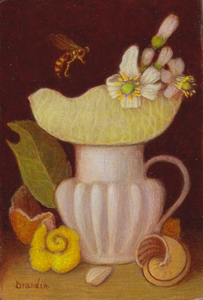 Nature morte au citron, peinture  l'huile de style flamand