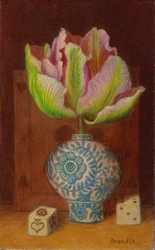 Nature morte avec tulipe dans un vase de porcelaine
